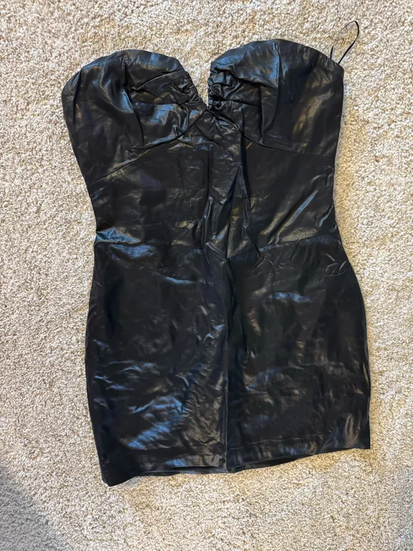 Cotton Candy LA Black leather mini dress - Image 4
