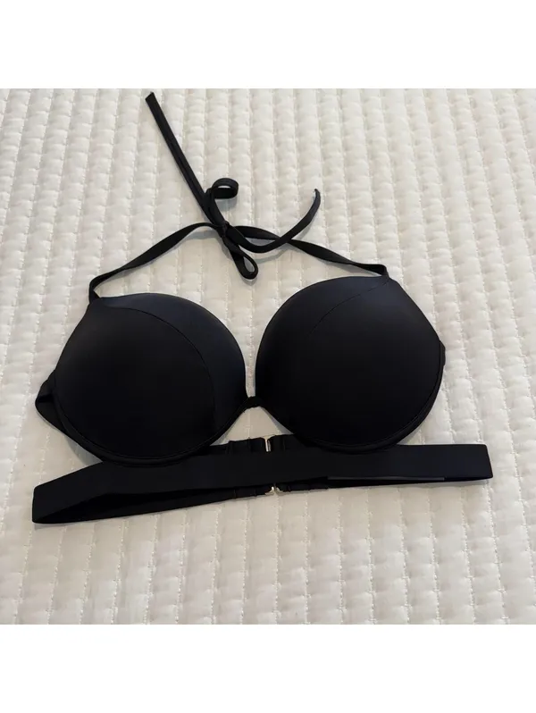 Victoria’s Secret Black Bikini Top Push-up Sz 38C Underwire Swim Padded - Image 12
