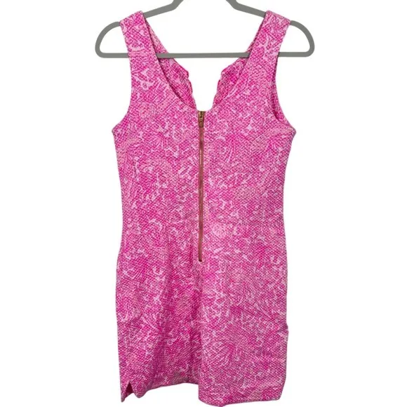 Lilly Pulitzer Target Collab Pink‎ White Paisley Lace Trim V Neck Dress Size 6 - Image 2