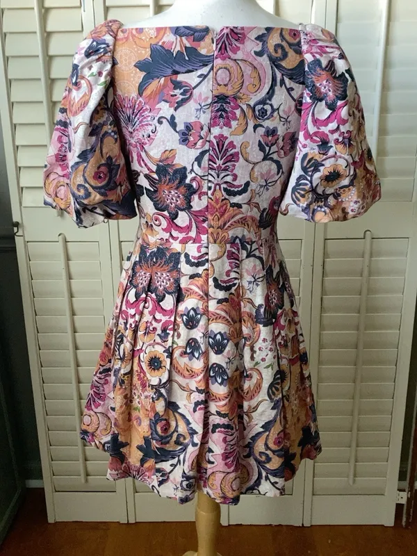 House of Harlow 1960 Pink & Purple Floral Twist-Front Mini Dress - Image 7