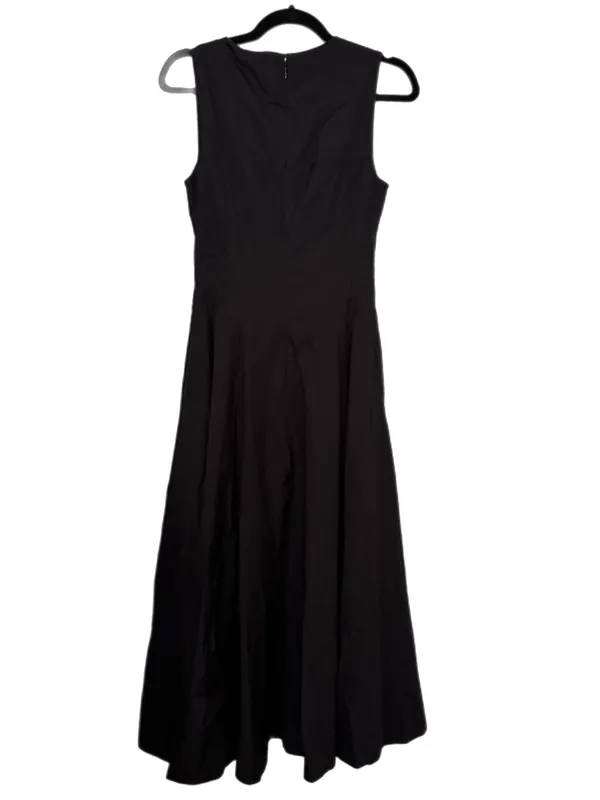 Madewell V-Neck Circle Midi Dress Black 100% Cotton Poplin NWT Womens 00 fits XS - Image 7