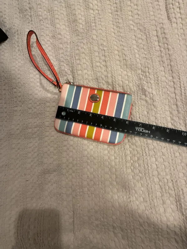 Coach Multicolored Striped Leather Wristlet Clutch - Image 8