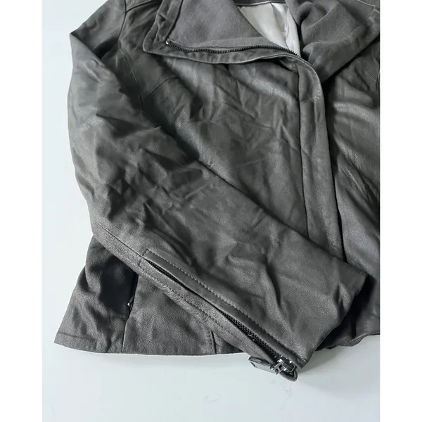 Elie Tahari Jeanette Drape Front Leather Jacket Small - Image 6
