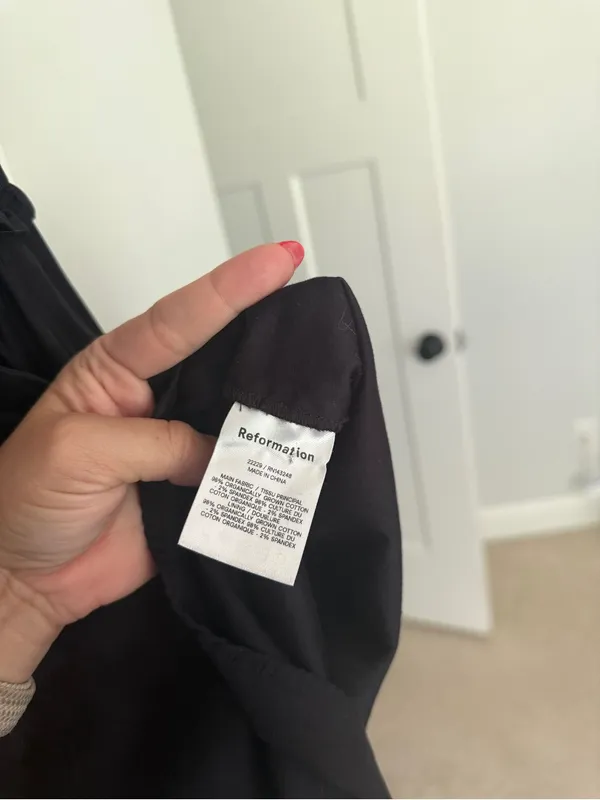 Reformation Lilah black tie back mini sleeveless dress - Image 5