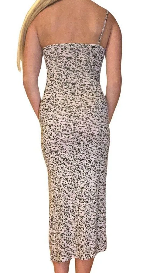 Lilac Floral Midi Dress - Image 2