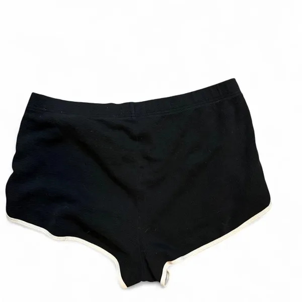 Hollister Y2K Black Dolphin Shorts L White Trim Low Rise Micro Shorts - Image 5