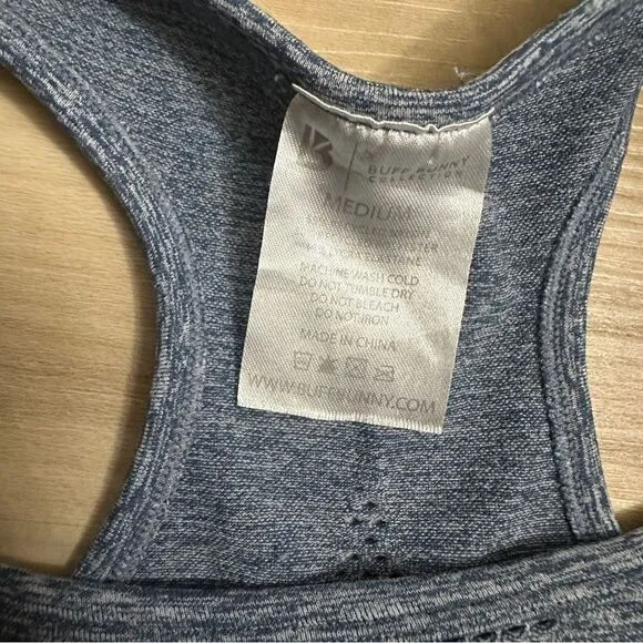 Buffbunny Collection Sports Bra‎ Blue M Womens Racerback Seamless Athletic Gym - Image 3