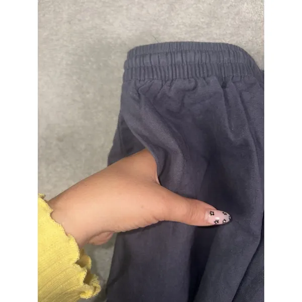 NWT neuflora skirt linen pockets navy full long skirt L - Image 10