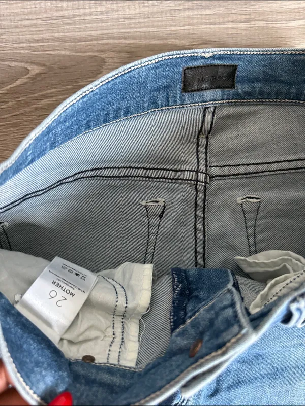 Mother The Runaway Step Fray Jeans in Runaway Train 26 - Image 7