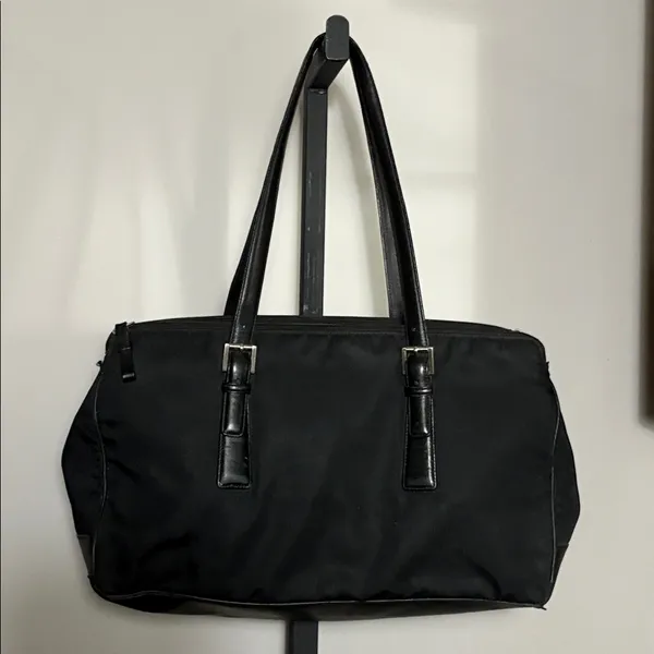 Coach Classic K1K 7434 Vintage Black Twill & Leather Carryall Bag - Image 2