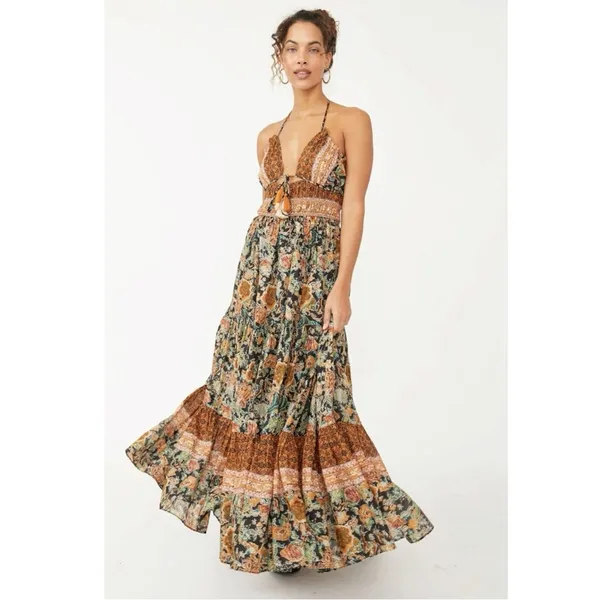 Free People Bohemian Gypsy Beachy Real Love Maxi Dress Twilight Combo Size Large - Image 8