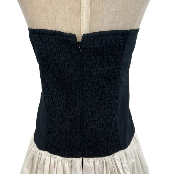 Abercrombie Bubble Hem Mini Dress Strapless‎ Black White Size XL - Image 9