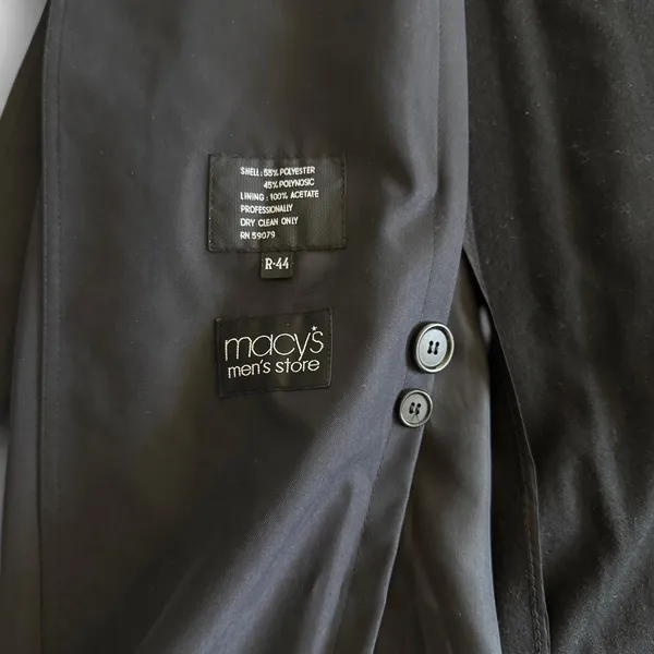 Men’s Leather Jacket ✦ Open To All Offers ✦ Bundle Measurements: Used Excellent Condition. Men’s Kasper Trench Coat Black Belted Classic Preppy Lined Zip Buttons R44 ——— TAGS ——- #Kasper #Jacket #Leather #Coat #Winter - Image 5