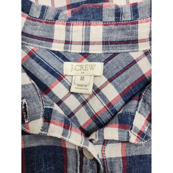 J.Crew Women's Plaid Shirt Homespun Boy Fit Popover Blouse 100% Cotton Size M - Image 2