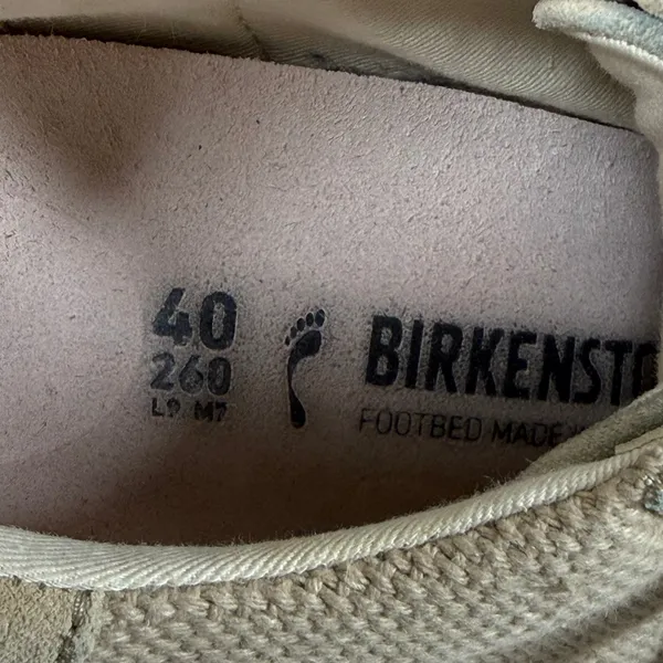 Birkenstock Bend Low Canvas Suede Sneakers Sandcastle Beige Tan 40 L9 M7 1031‎ - Image 3