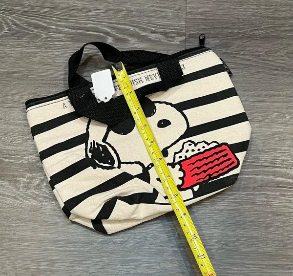 Snoopy peanuts striped thermal lunch box bag - Image 5