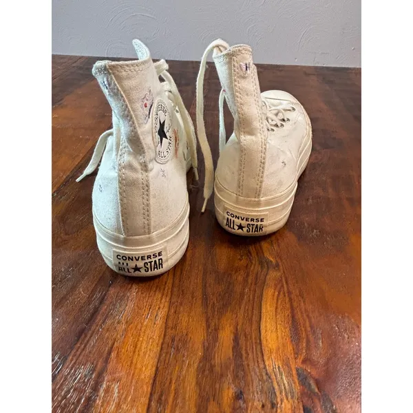 Converse Chuck Taylor All‎ Star High Top Butterfly Embroidered Cream A05979C 8.5 - Image 8