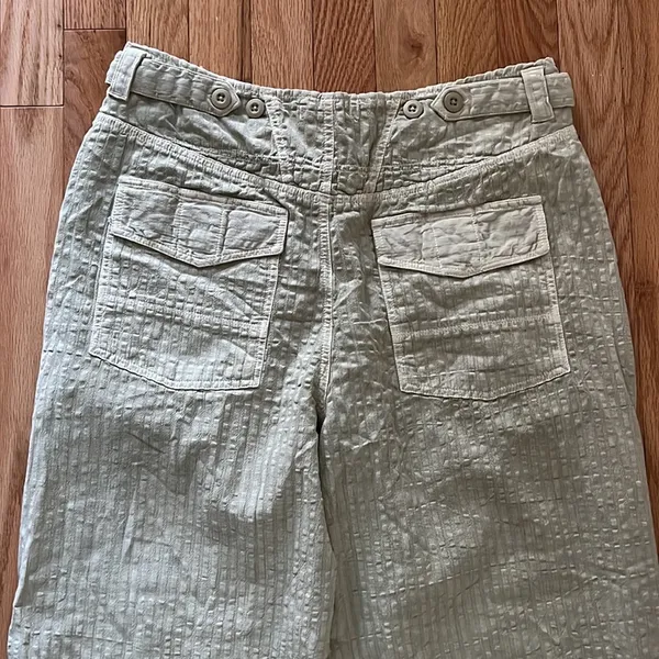 Free People Women's Trousers seersucker cargo style wide leg pants pleated waist - Image 6