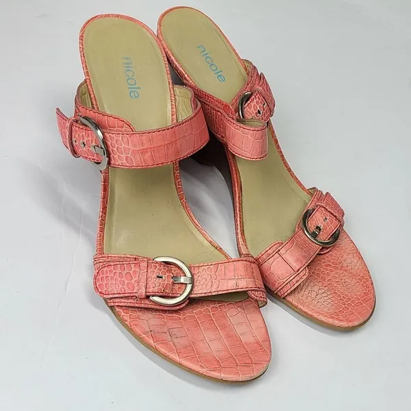 Nicole Open‎ Toe Pink Summer Sandals Size 8.5 - Image 4