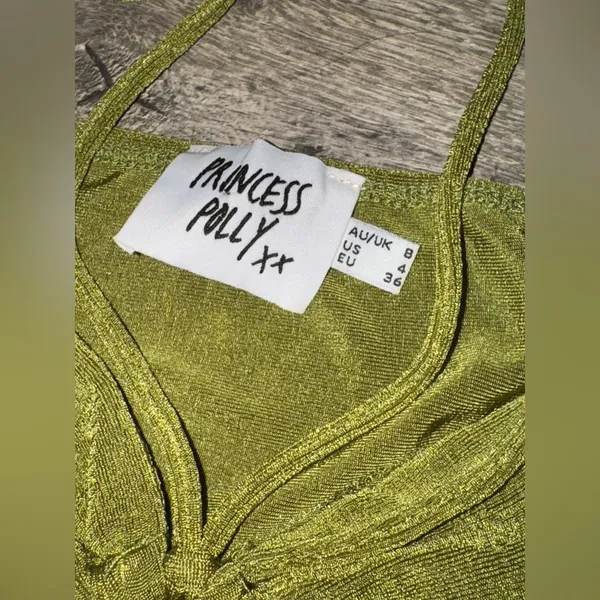 Princess Polly shimmery green top US4 - Image 2