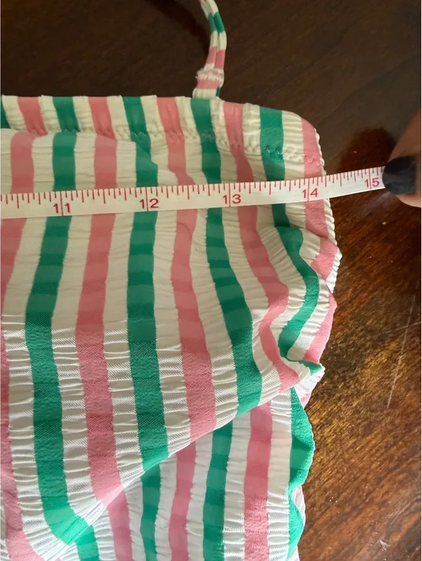 J.Crew Women's One Piece Swimsuit Size 6 Pink Green White Striped - Image 7