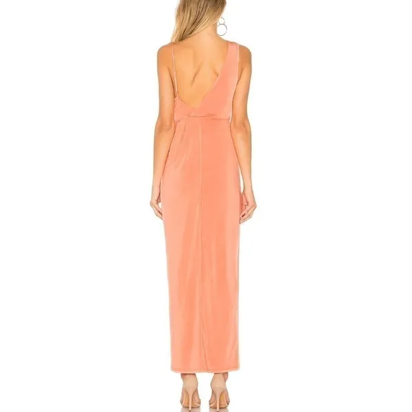 Revolve NBD Sangria Gown XXS‎ Sherbert Orange Wrap Front Slit Sleeveless Formal - Image 12