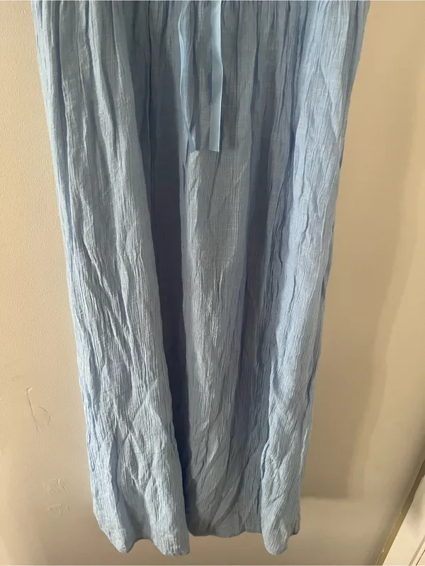 Francesca's Collections Light Blue Ruffle Midi Dress Medium Cottagecore Coquette - Image 2