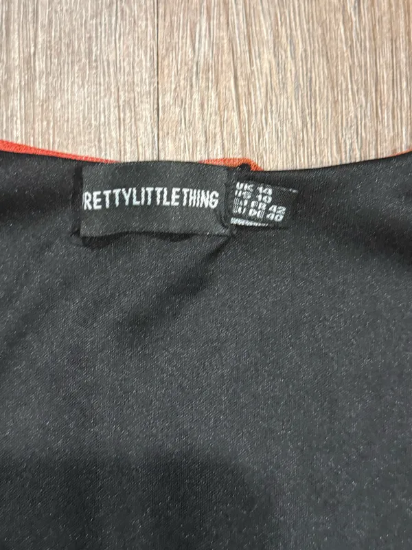PrettyLittleThing Orange/Black Animal Print Wrap Mini Dress - Image 4