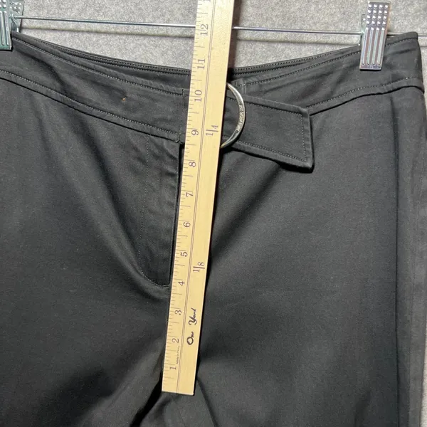 Jones New York Signature Black D-Ring Belted Straight Leg Trousers Size 8‎ - Image 5
