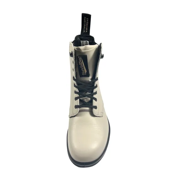 Blundstone Lace-Up Leather Boots Womens US 7 Cream Oat Combat Ankle Boot NEW - Image 10