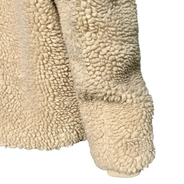 Aeropostale Sherpa Fleece Pullover Women M Cream Quarter Zip Teddy Cozy Neutral - Image 5