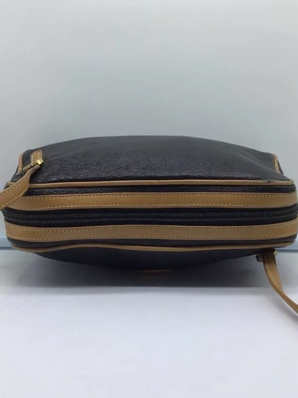 Vintage Gucci Plus Black Coated Leather Crossbody Bag 22" Strap - Image 12