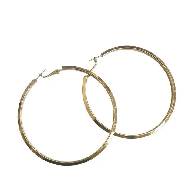 Gold tone large hoop earrings - Image 6