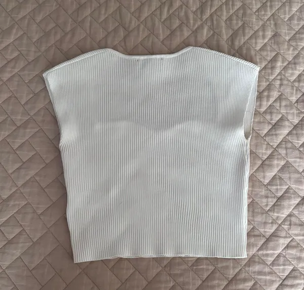 Sincerely Jules white ribbed crop top - Image 3