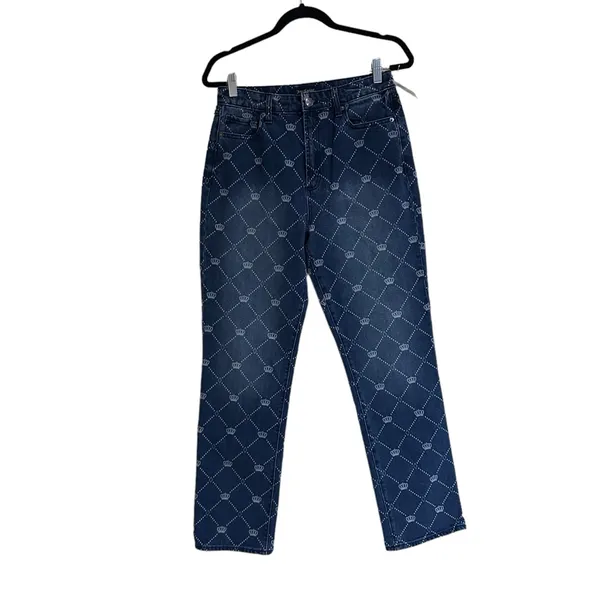 NWT Juicy Couture Venice Crown-Print Straight Jeans - Image 7