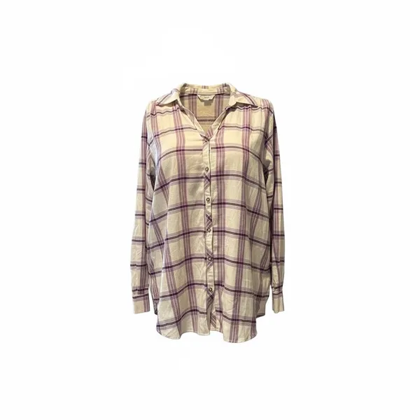 Knox Rose White Sand Plaid Button-Up Shirt New Size XL - Image 3
