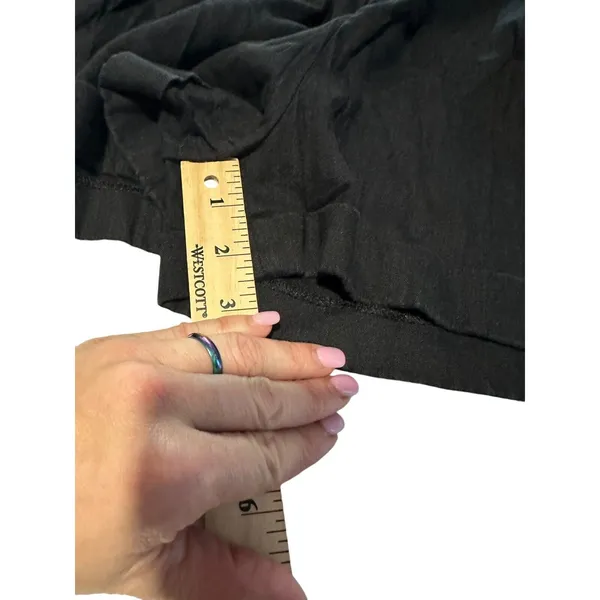Anthropologie GIANNI BINI Size Medium Linen Blend Black Cuffed Stretch #OP13-1‎ - Image 7