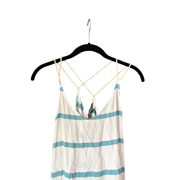 Natural Reflections Womens Striped Maxi Dress‎ Teal Pink Rope Straps Size Small - Image 2