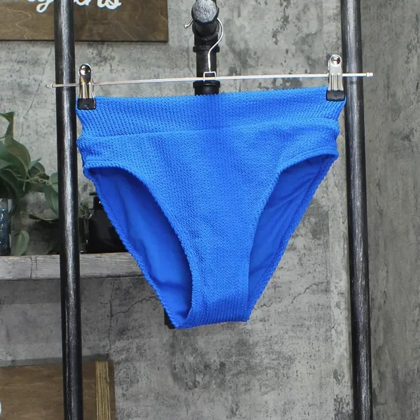 NEW Salt + Cove Banded High-Waist Swim Bikini Bottoms Cosmic Cobalt Blue S - Image 4