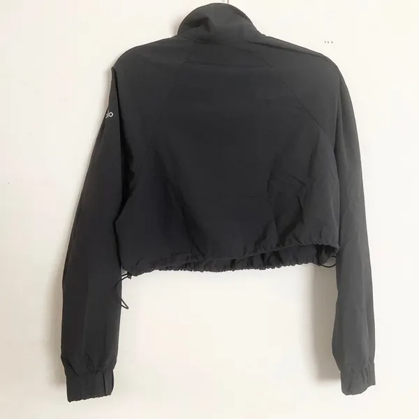 Alo Yoga Cropped 1/4 Zip Alumni Pullover Black S - Image 7