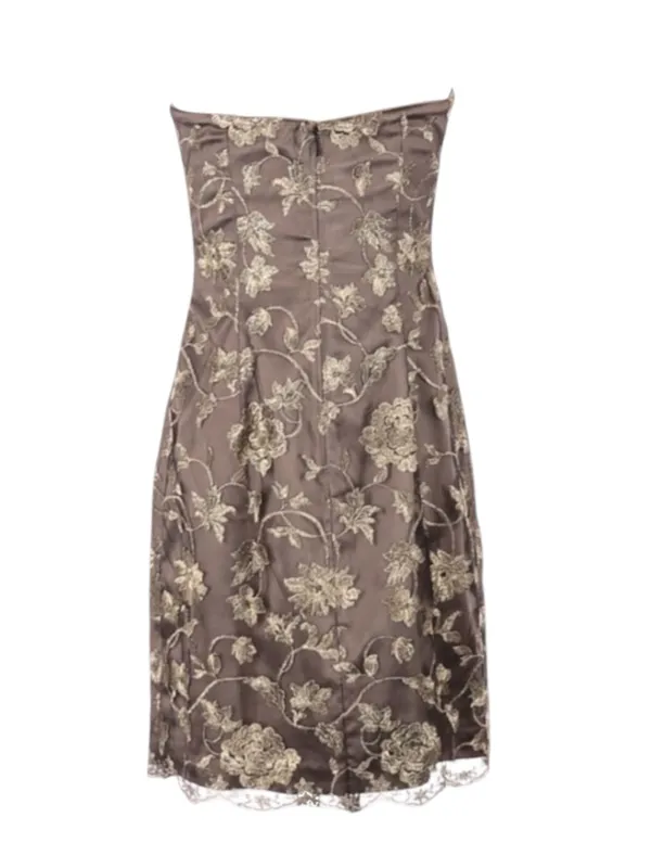 Adrianna Papell ✶ Strapless Lace Sheath Cocktail Dress ✶ Floral Embroidery ✶ 2 - Image 5