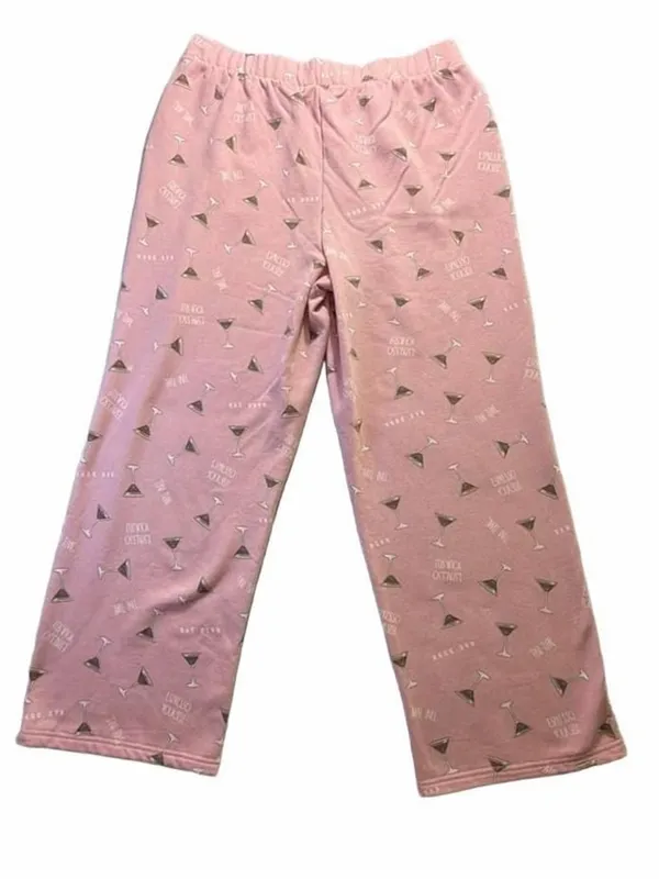 Rae Dunn Pink Martini All Over Print Pajama Lounge Pants Size Large L - Image 2