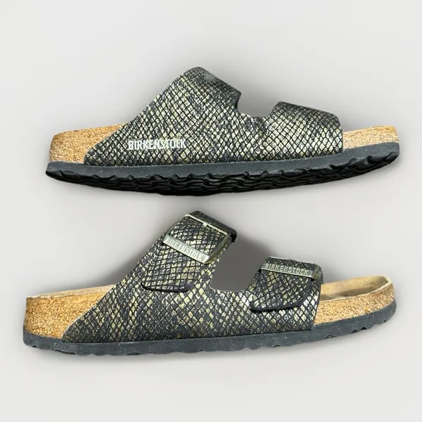 BIRKENSTOCK Arizona Women's Size 7 EU 38 Birko-Flor Shiny Python Sandals - Image 3