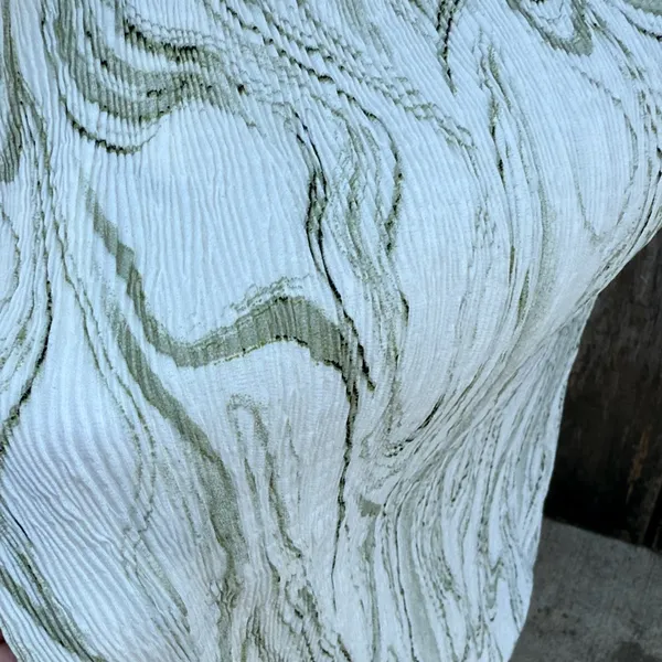 S Deer Shabby Chic Spaghetti Strap Cream & Green Print Elegant Maxi Dress Size L - Image 4