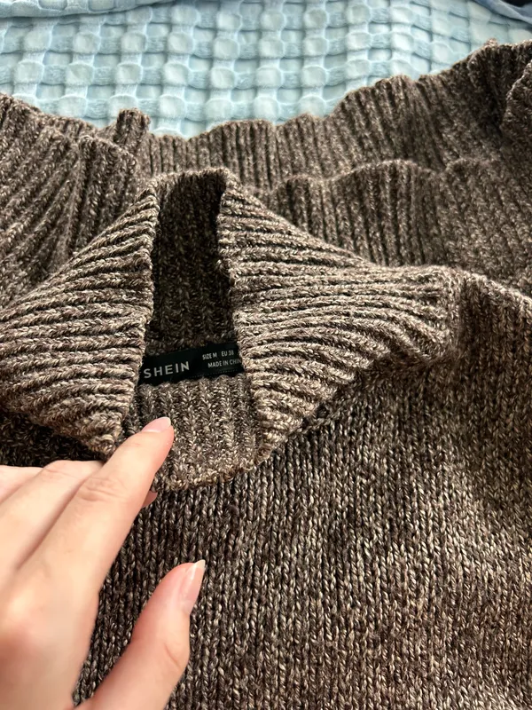 Shein Brown Mockneck Sweater - Image 4