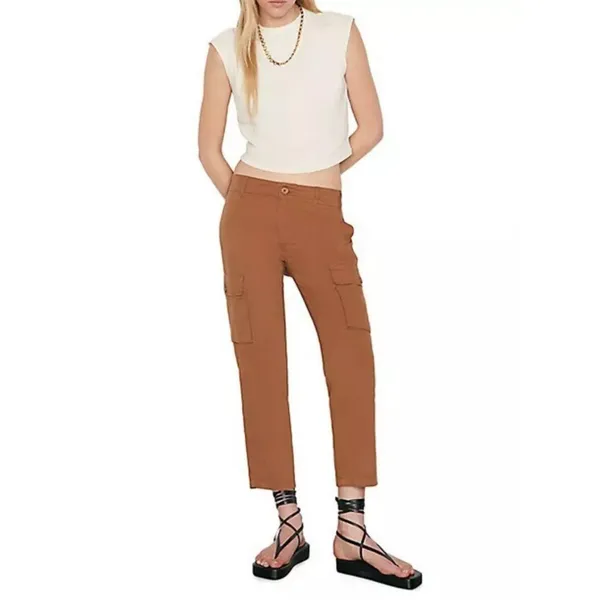 FRAME Cargo Pants Women 31 Washed Latte Straight Leg Utility RUSPT586 - Image 3