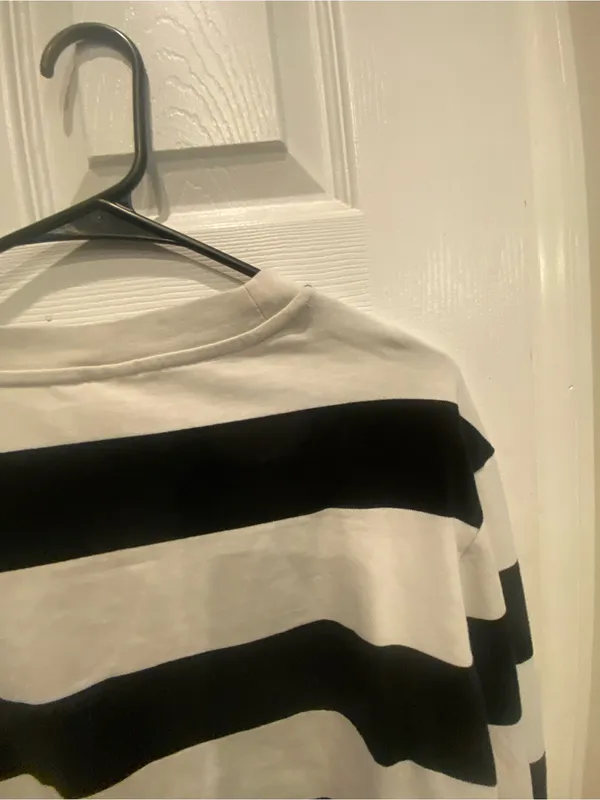 H&M Striped Black & White Long Sleeve Top - Image 4