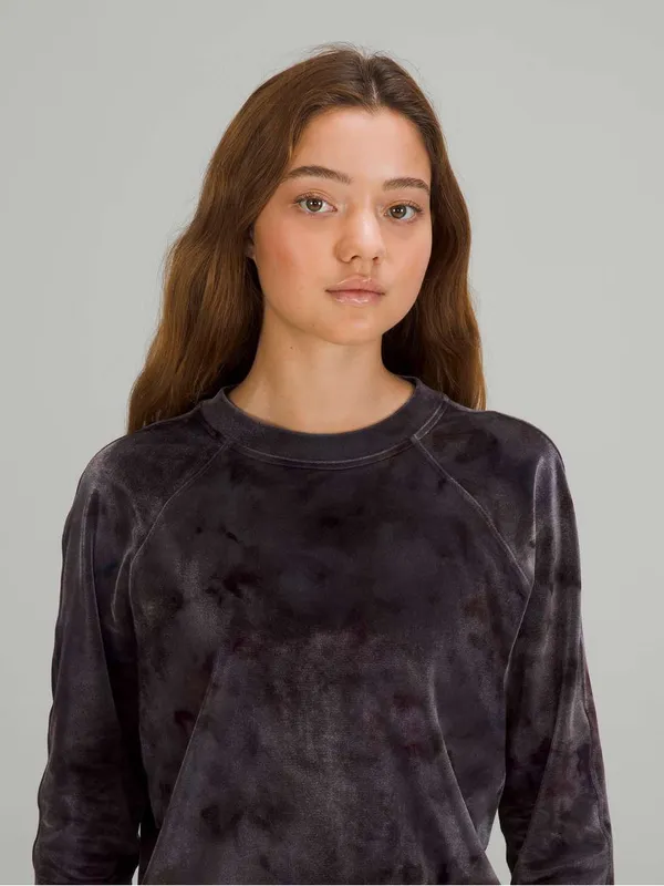 Lululemon Velour Warm Down Crew Interstellar Dark Grey Multi Small - Image 4