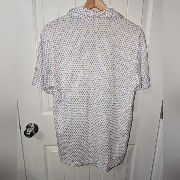 NWOT Peter Millar Polo Shirts Pima Cotton Lot Of 2 Women's Small Patterned White - Image 10