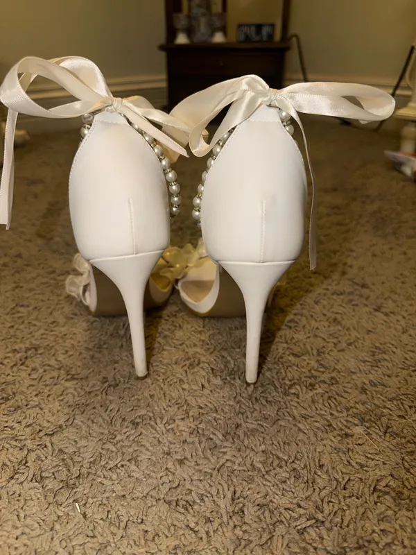 SheIn White pearl heels - Image 3
